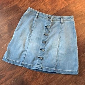 Denim Button Skirt
